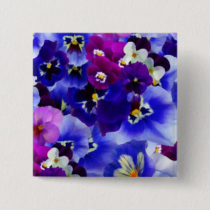 Chapa Cuadrada Arreglo de las flores azules