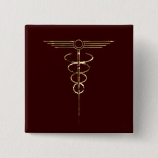 Chapa Cuadrada Art Deco Caduceus