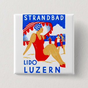 Chapa Cuadrada Art Deco Strandbad Lido Luzern 1929