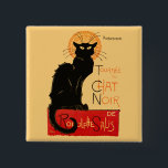 Chapa Cuadrada Arte clásico Steinlen Black Cat<br><div class="desc">Un hermoso gato negro vintage del artista francés Theophile Steinlen,  un poster clásico del cabaret de Chat Noir de Victoria en Montmartre en París,  Francia.</div>