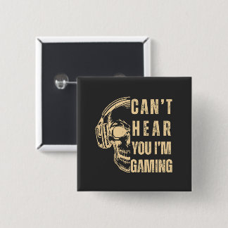 Chapa Cuadrada Arte de Cráneo Gamer – No te Escucho