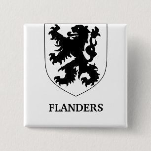 Chapa Cuadrada Arte de Diseño Gráfico del León de Flandes