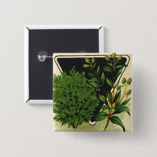 Chapa Cuadrada Arte de etiqueta de paquete de semillas vintage hi