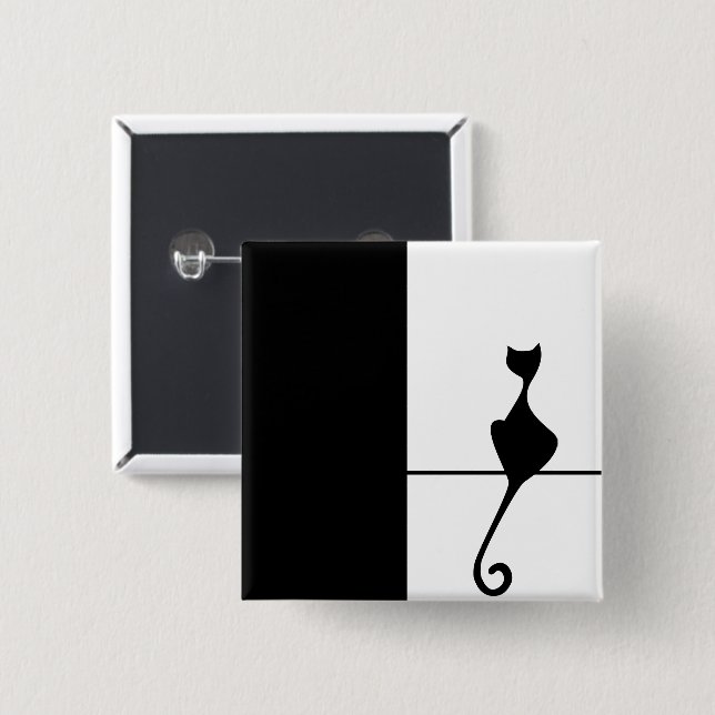 Chapa Cuadrada Arte de gato (Anverso y reverso)