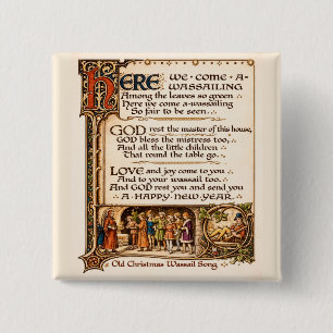 Chapa Cuadrada Arte de manuscrito iluminado de la canción vintage