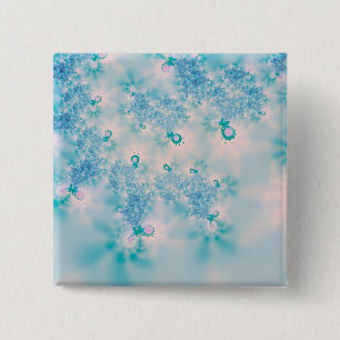Chapa Cuadrada Arte de mariposa de meditación azul tranquila