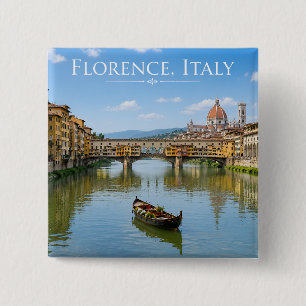 Chapa Cuadrada Arte de paisaje urbano romántico de Ponte Vecchio