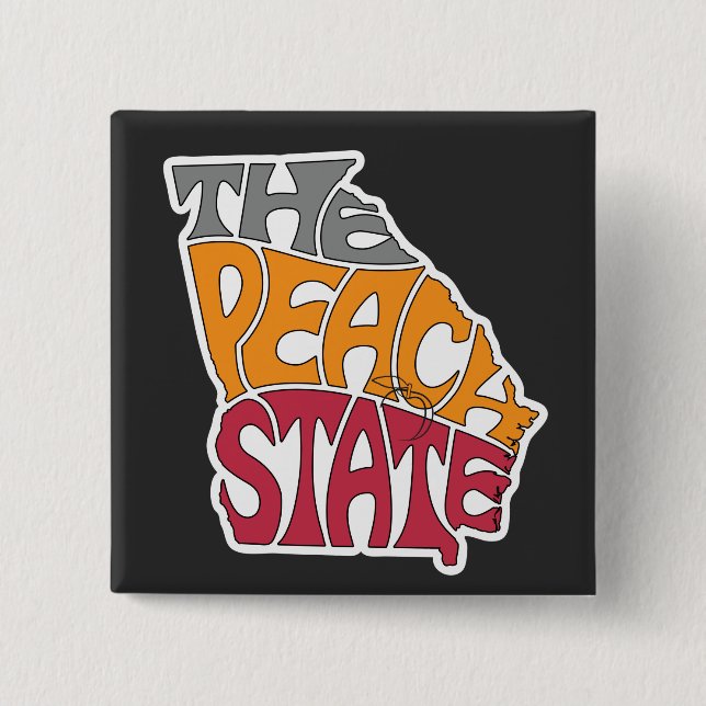 Chapa Cuadrada Arte de palabra con apodo de Georgia (Anverso)