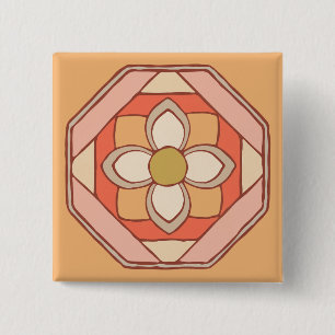 Chapa Cuadrada Arte de patrones coreanos tradicionales