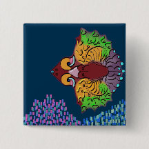 Arte de pescado abstracto con escritura tailandesa