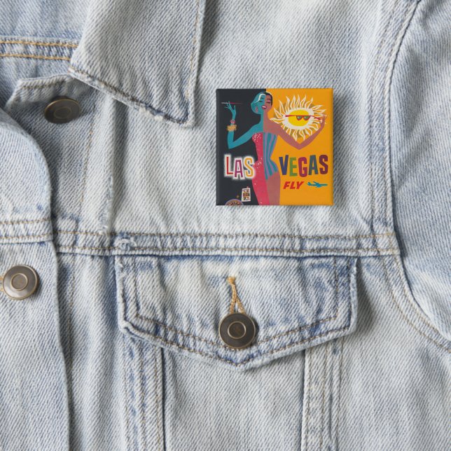 Chapa Cuadrada Arte de póster de viajes de apuestas de Las Vegas (In situ)