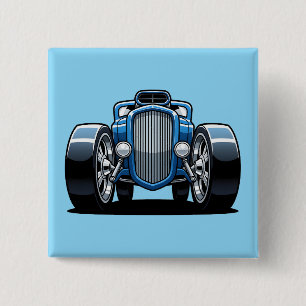 Chapa Cuadrada Arte de Toon Hotrod 