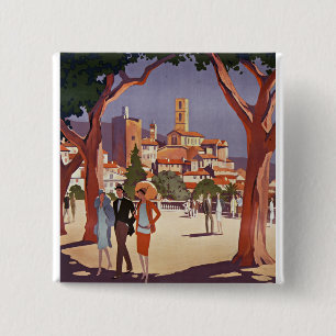 Chapa Cuadrada Arte de Verano Vintage Grasse