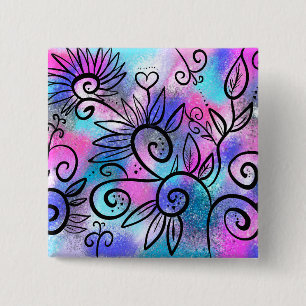 Chapa Cuadrada Arte divertido de pájaros