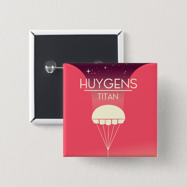 Chapa Cuadrada Arte espacial de Titán de Huygens (Anverso y reverso)