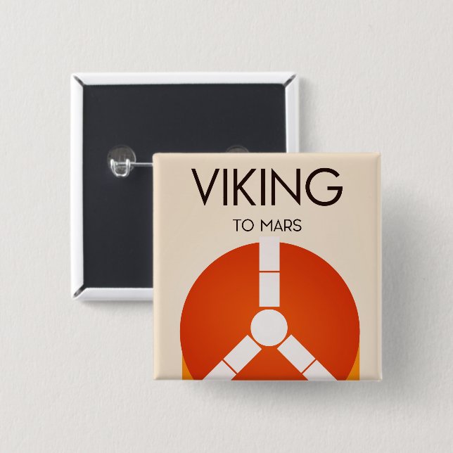 Chapa Cuadrada Arte espacial de Viking a Marte (Anverso y reverso)