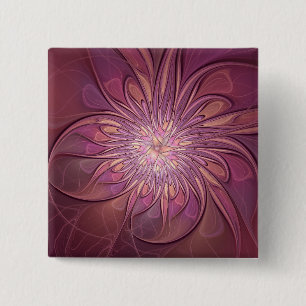 Chapa Cuadrada Arte floral fractal moderno abstracto colores de b