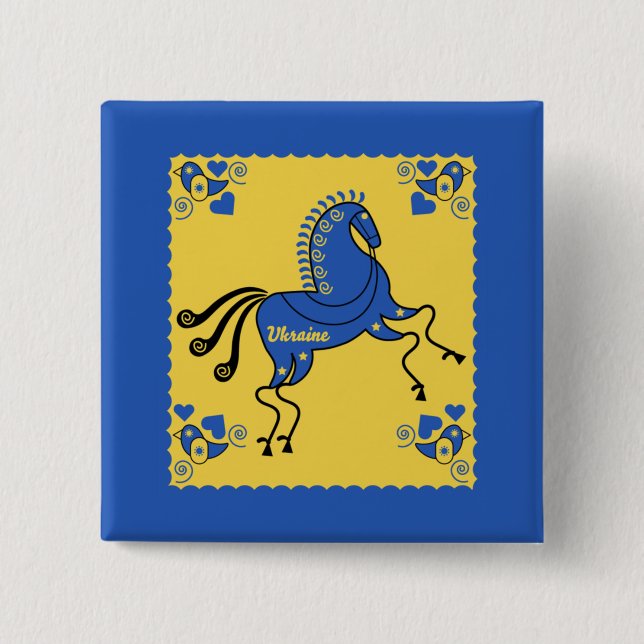 Chapa Cuadrada Arte folclórico de Ucrania (Anverso)