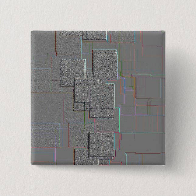 Chapa Cuadrada Arte geométrico "Cyber gótico" (Anverso)