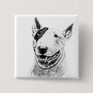 Chapa Cuadrada Arte lindo del perro de bull terrier