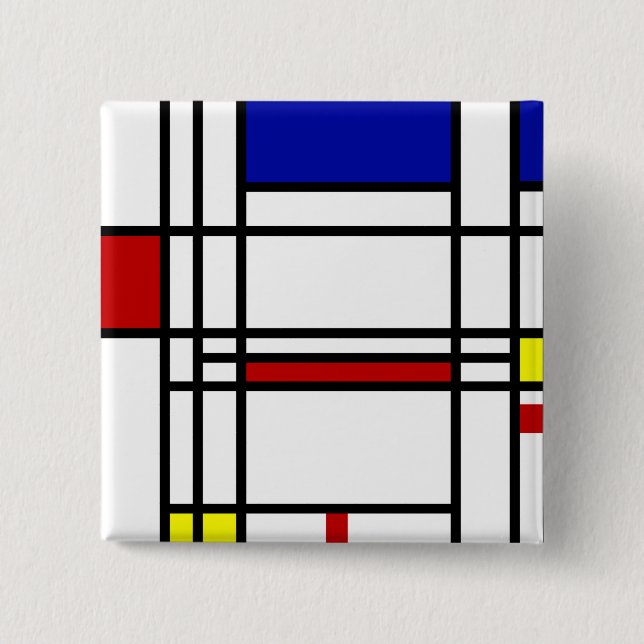 Chapa Cuadrada Arte moderno de Mondrian (Anverso)