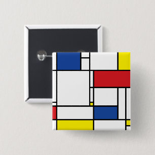 Chapa Cuadrada Arte Moderno De Stijl Geométrico Minimalista Mondr