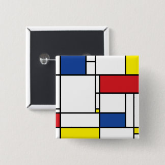 Chapa Cuadrada Arte Moderno De Stijl Geométrico Minimalista Mondr
