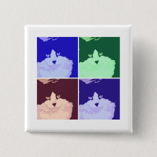 Chapa Cuadrada Arte pop de gatos Kitty