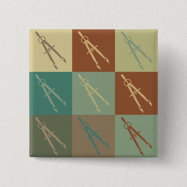 Chapa Cuadrada Arte pop de la arquitectura (Anverso)