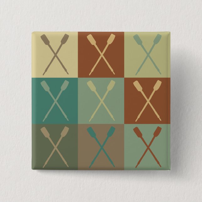 Chapa Cuadrada Arte pop del Rowing (Anverso)