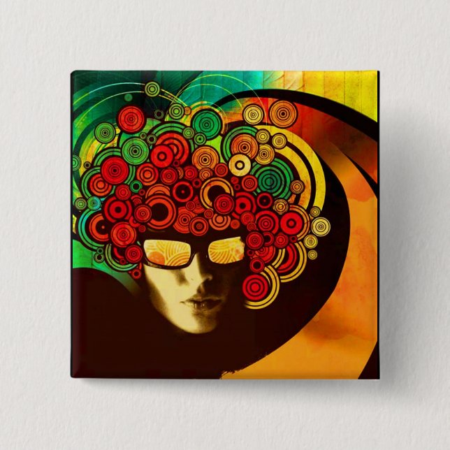 Chapa Cuadrada arte pop psicodélico (Anverso)