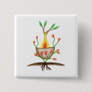 Chapa Cuadrada Arte vegetal infantil
