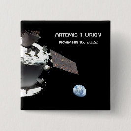 Chapa Cuadrada Artemis Orion Spacecraft Blue Marble