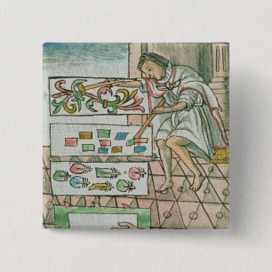 Chapa Cuadrada Artesano azteca de la pluma