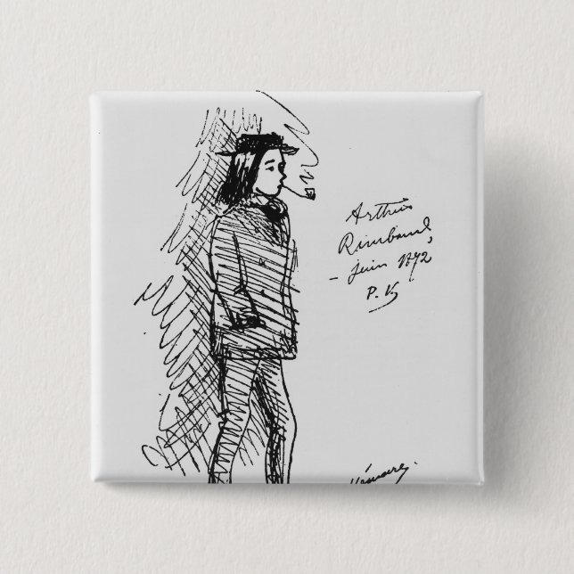 Chapa Cuadrada Arthur Rimbaud junio de 1872 (Anverso)