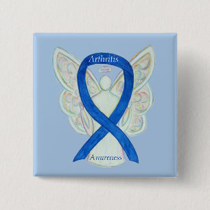 Chapa Cuadrada Artritis Conciencia Cinta azul Angel Personalizado