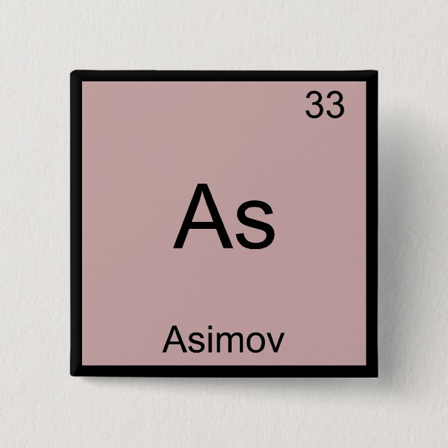 Chapa Cuadrada As - Asimov Divertido Símbolo de elemento de quími (Anverso)
