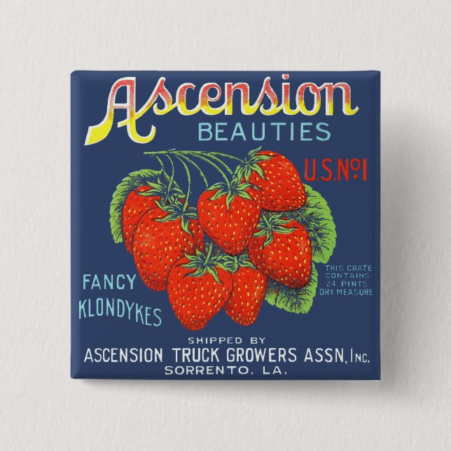 Chapa Cuadrada Ascensión Beauties Fancy Klondykes Strawberries (Anverso)