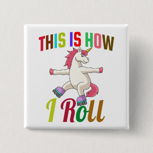 Chapa Cuadrada Así es como ruedo - Unicornio de patinaje sobre ru