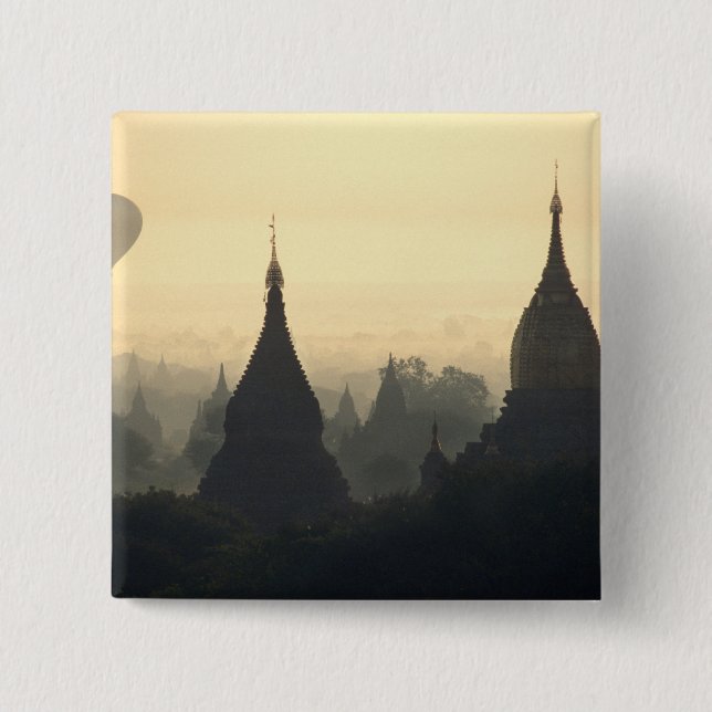 Chapa Cuadrada Asia, Birmania (Myanmar), Pagan (Bagan) Hot Air (Anverso)