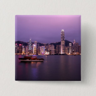 Chapa Cuadrada Asia, China, Hong Kong, paisaje urbano de la ciuda