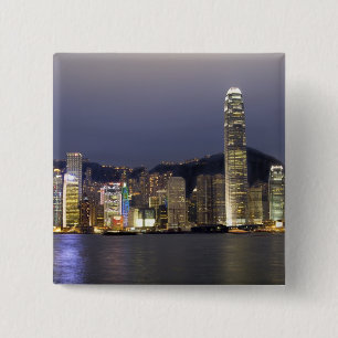 Chapa Cuadrada Asia, China, Hong Kong, paisaje urbano de la ciuda