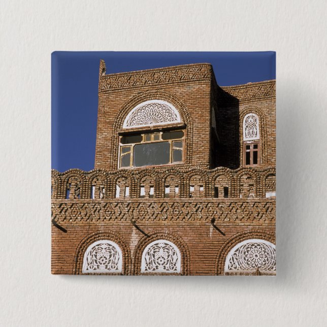 Chapa Cuadrada Asia, Yemen, Saná. Detalle de arquitectura yemení. (Anverso)