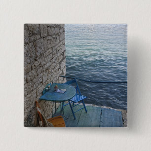 Chapa Cuadrada Asientos a orillas del mar para dos personas en la