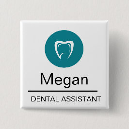 Chapa Cuadrada Asistente Dental Logo de Diente Personalizado