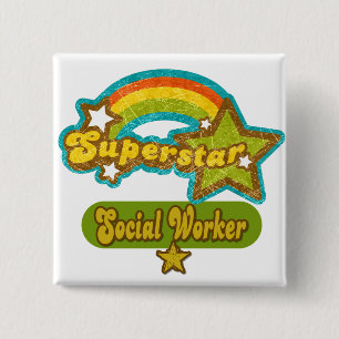 Chapa Cuadrada Asistente social de la superestrella