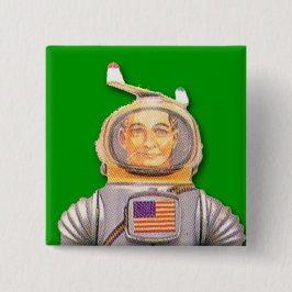 Chapa Cuadrada Astronauta estadounidense Toy Robot Square Button