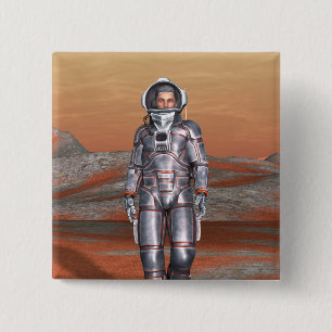 Chapa Cuadrada Astronauta Marte - Explorador Espacial en Planeta