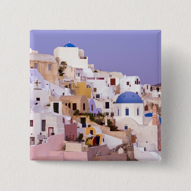 Chapa Cuadrada Atardecer al óleo, Santorini 2 (Anverso)