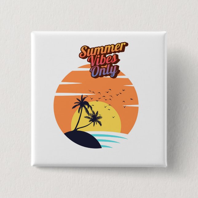 Chapa Cuadrada Atardecer de las vibraciones de verano (Anverso)